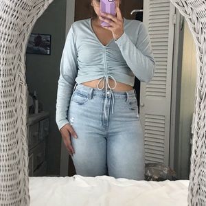 Wild Fable Sparkly Scrunch Long Sleeve Top